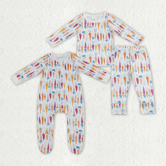 (Promotion)Carrot Print Sibling Easter Matching Clothes