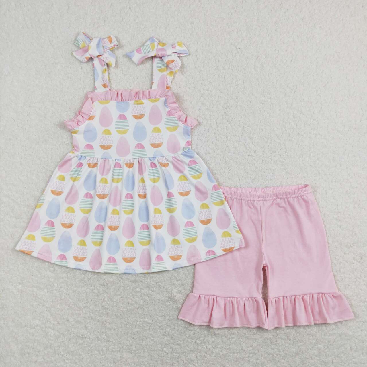 Colorful Eggs Print Sibling Easter Matching Clothes