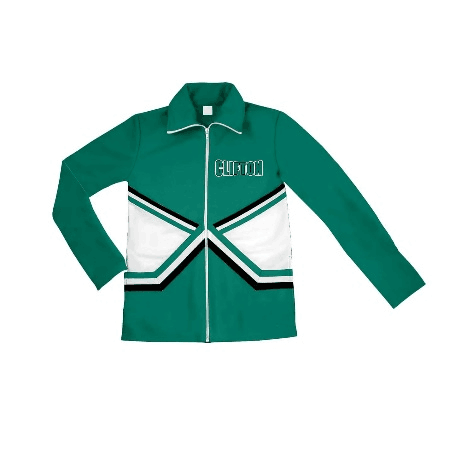 (Custom Design Preorder MOQ 5) Team's Green Print Kids Zipper Jacket