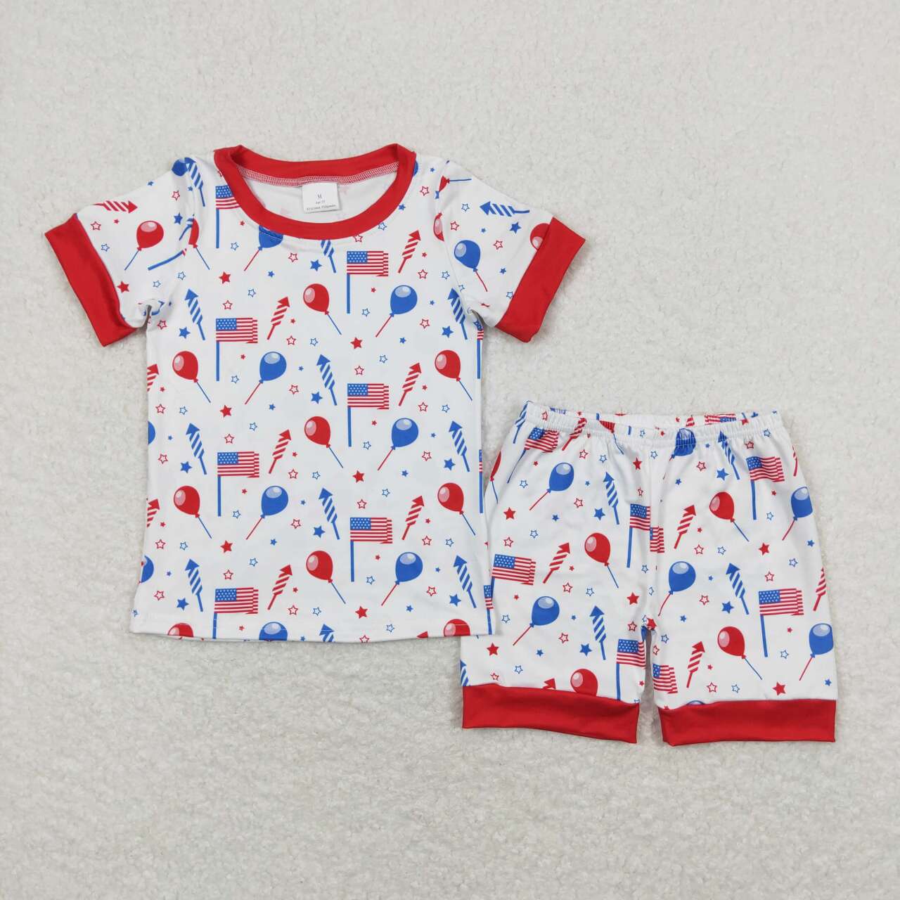 Balloon Flags Print Sibling 4th of July Matching Clothes