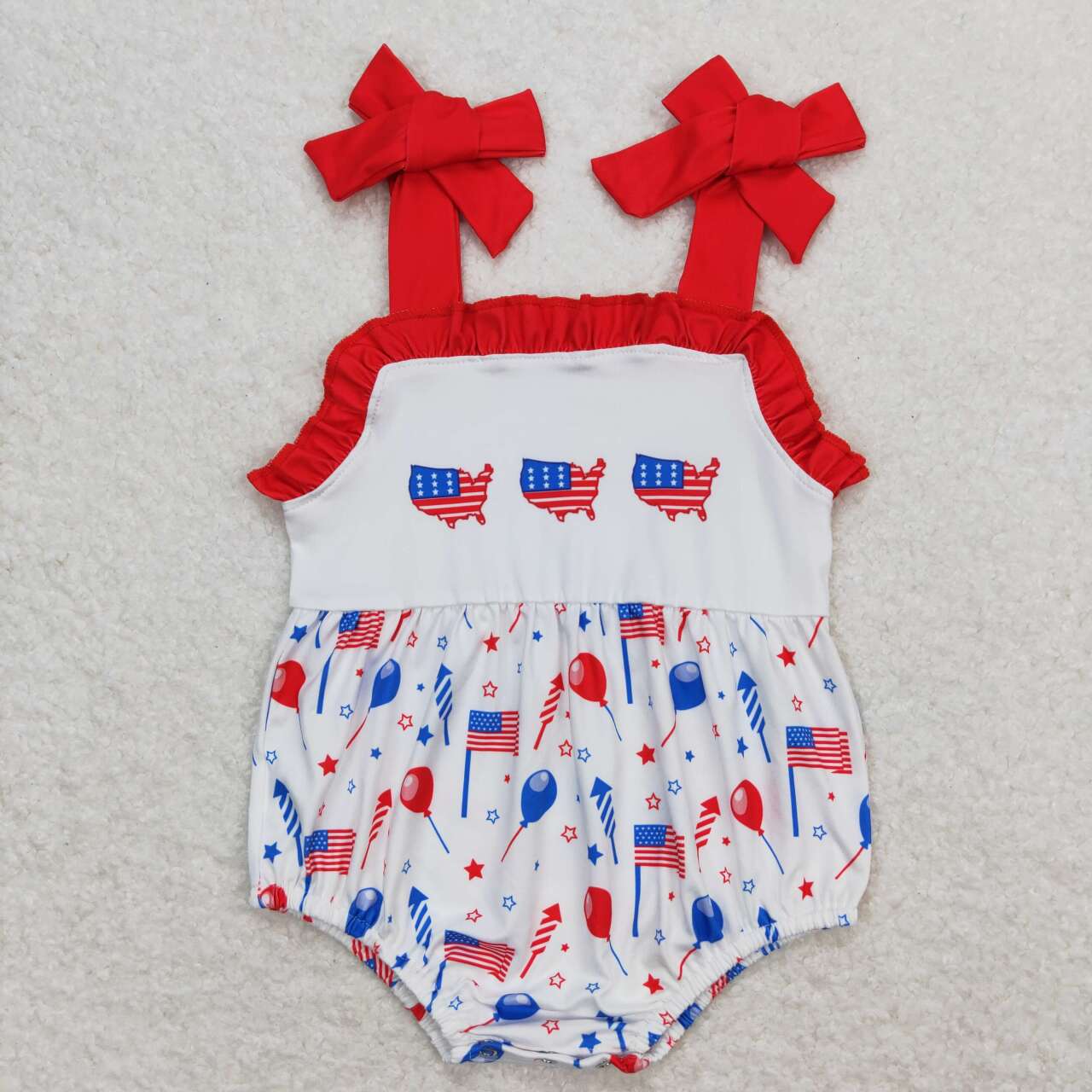 Balloon Flags Print Sibling 4th of July Matching Clothes