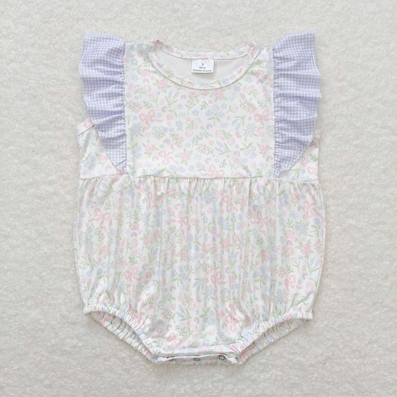 SR1351 Small Flowers Print Baby Girls Summer Romper