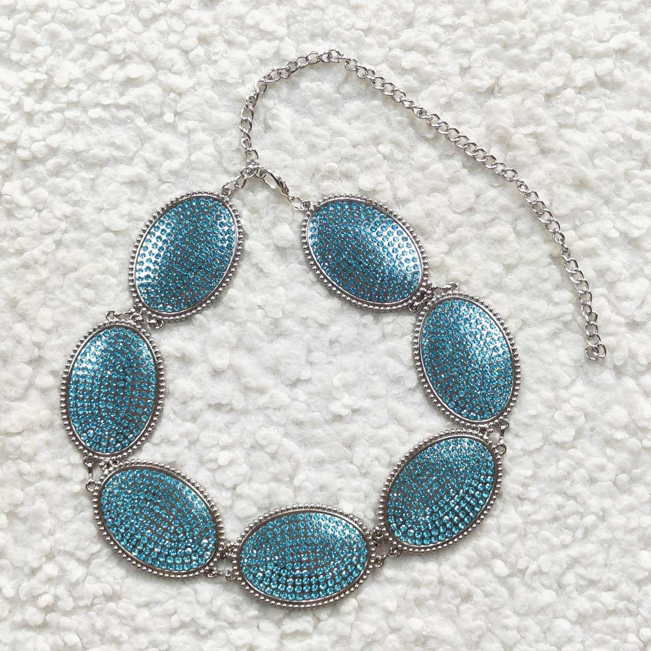 Seven small turquoise baby girls western chains belt GB0013