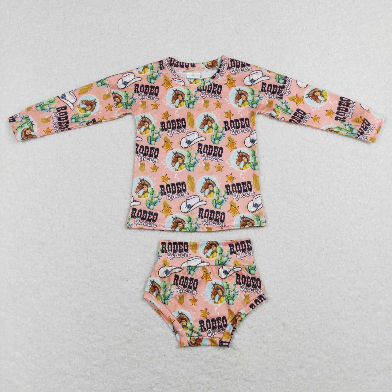 GBO0212 Rodeo Queen Baby Girls Western Bummie Set