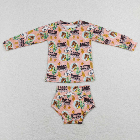 GBO0212 Rodeo Queen Baby Girls Western Bummie Set