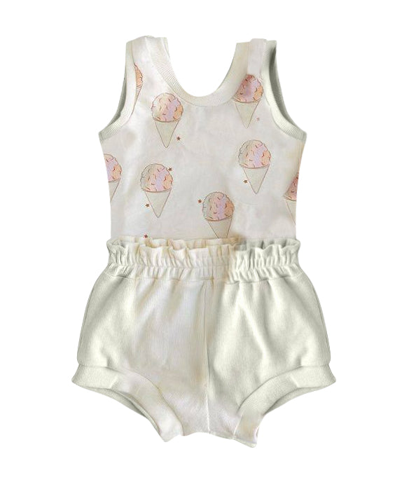(Pre-order)GBO0215 Pastries Baby Girls Bummie Set