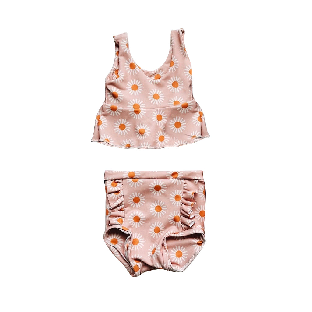 (Pre-order)GBO0322 Flowers Print Baby Girls Summer Bummie Set