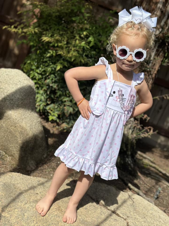 Girls bunny print Easter dress GLD0173