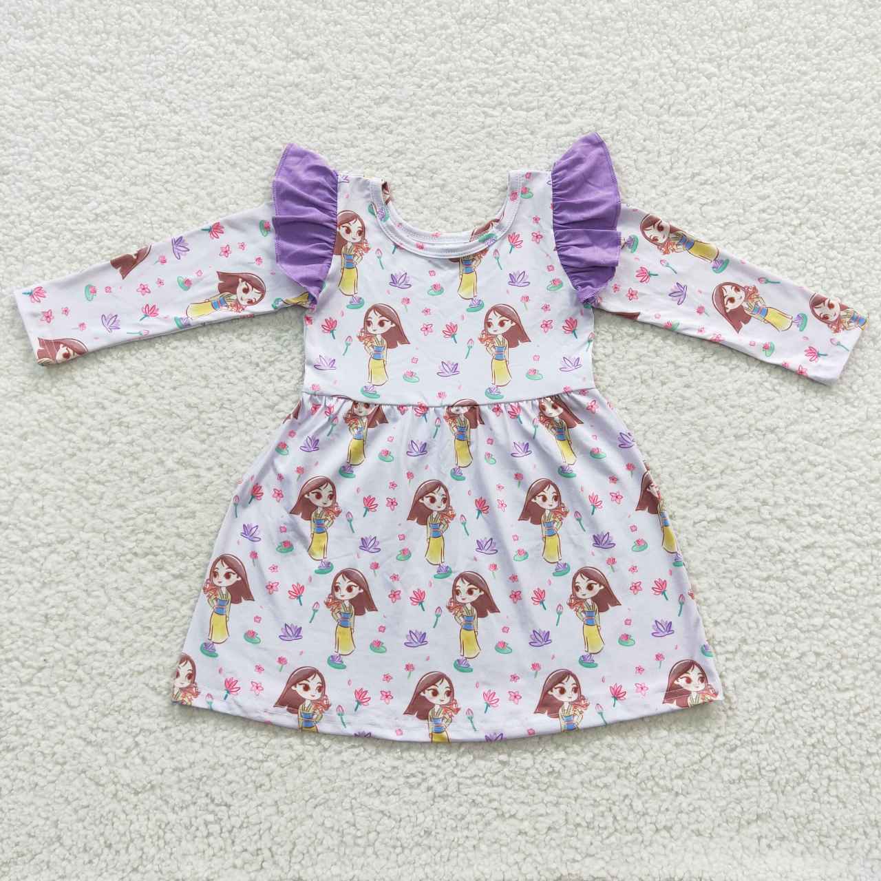 GLD0252 Purple princess knee length dress