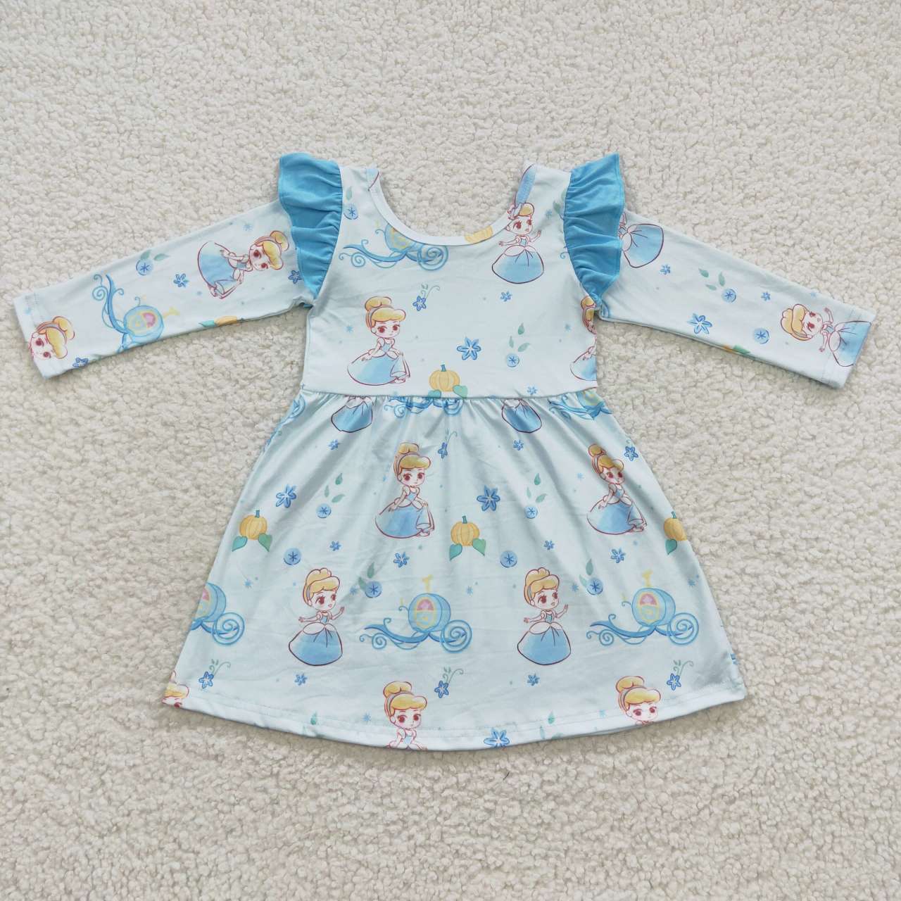 GLD0254 Blue princess knee length dress