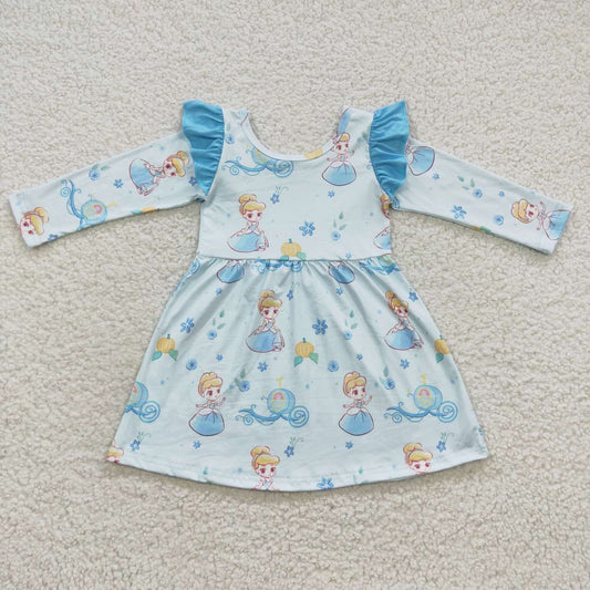 GLD0254 Blue princess knee length dress