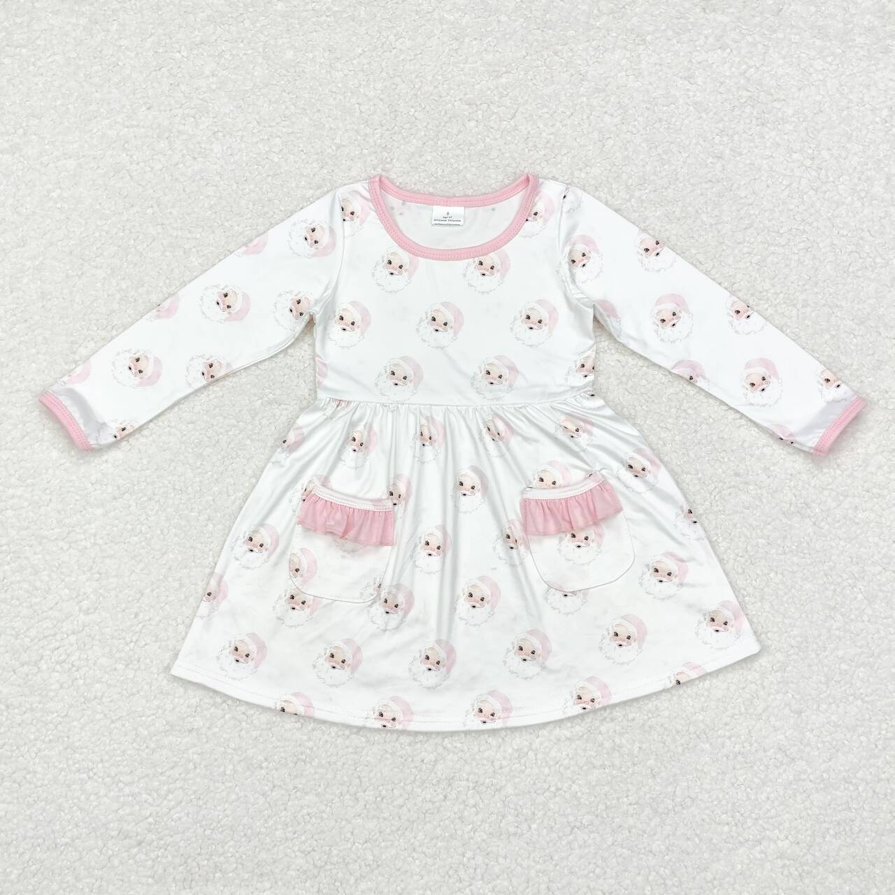 Santa Pink Print Sisters Christmas Matching Clothes