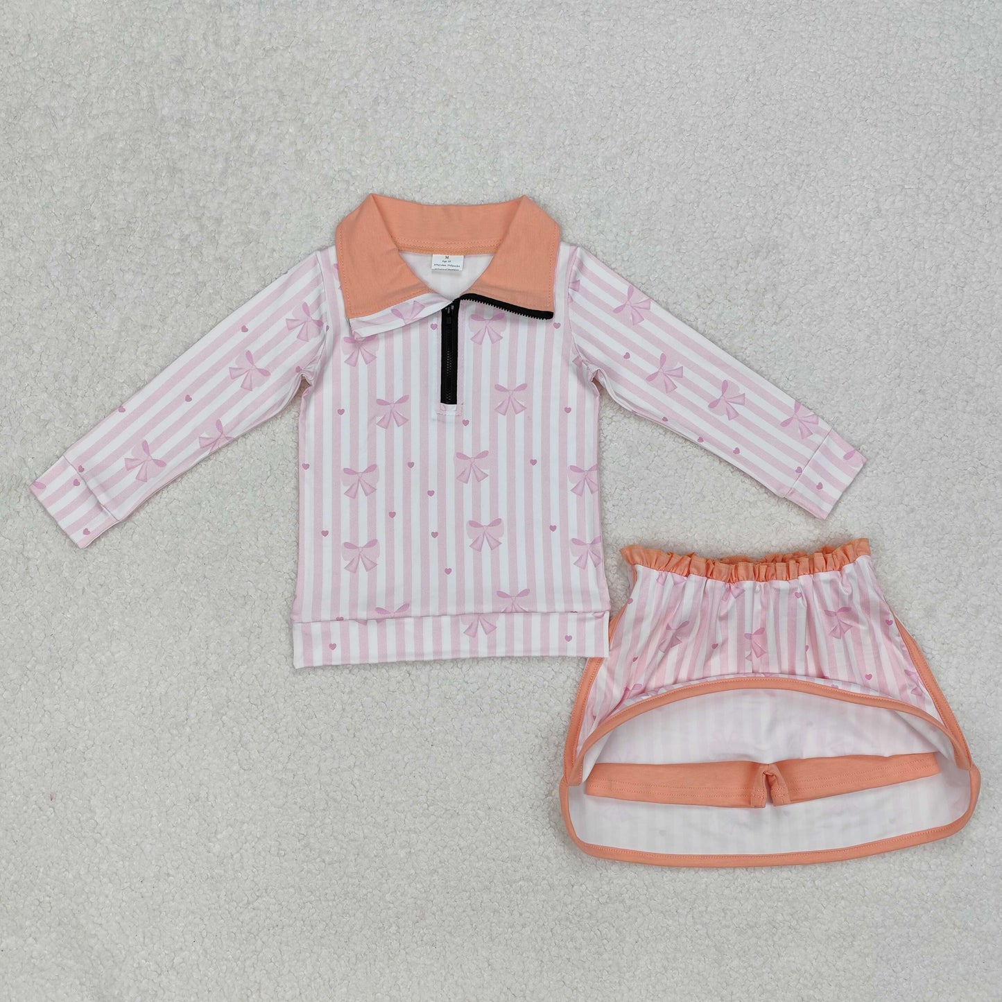 7 Colors Flowers Long Sleeve Zip Top Skirts Shorts Girls Sports Clothes Set Sisters Wear
