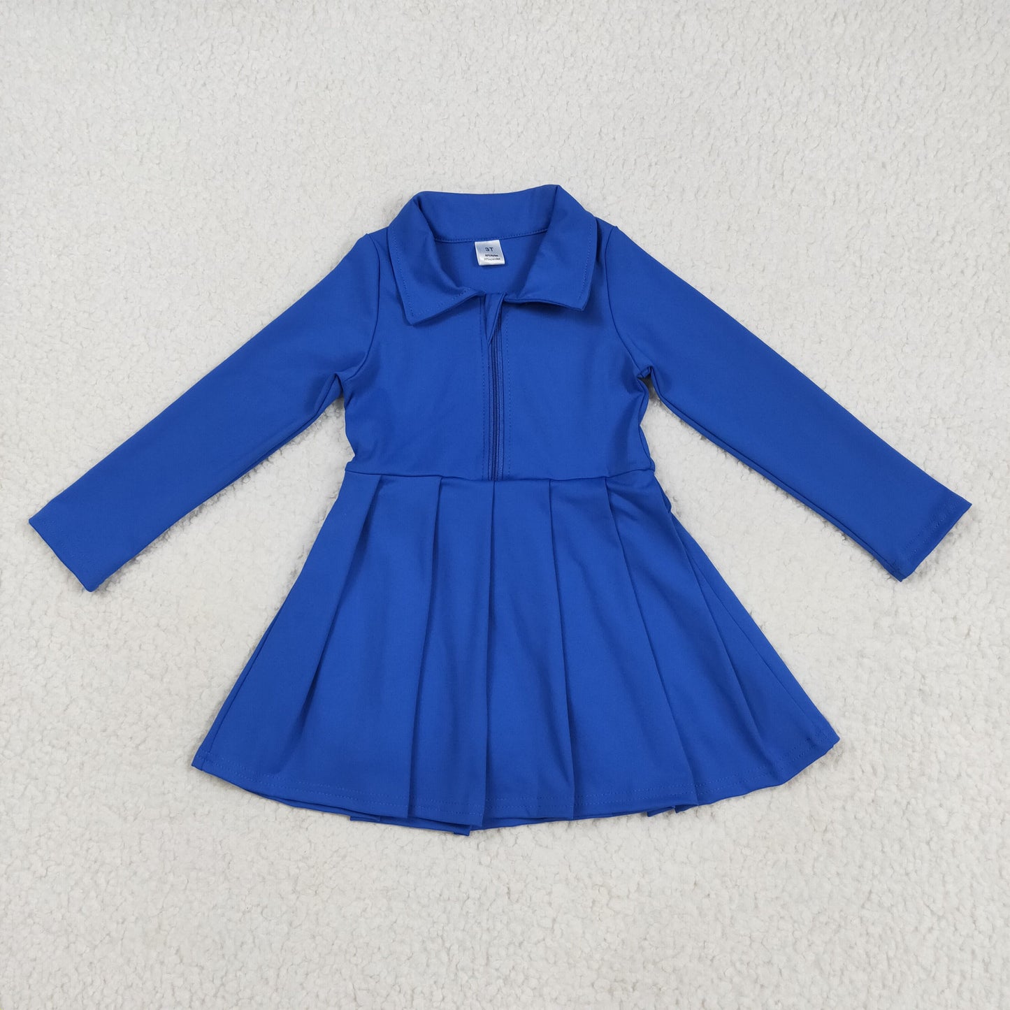 8 Colors Girls Long Sleeve Zipper Knee Length Yoga Dress Sisters Wear