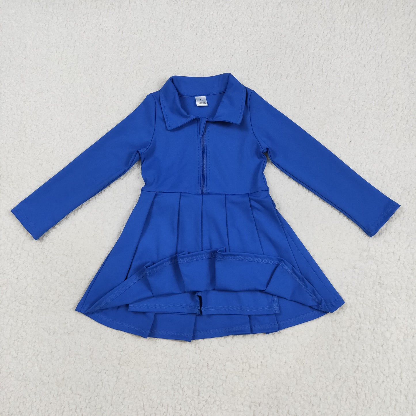 8 Colors Girls Long Sleeve Zipper Knee Length Yoga Dress Sisters Wear
