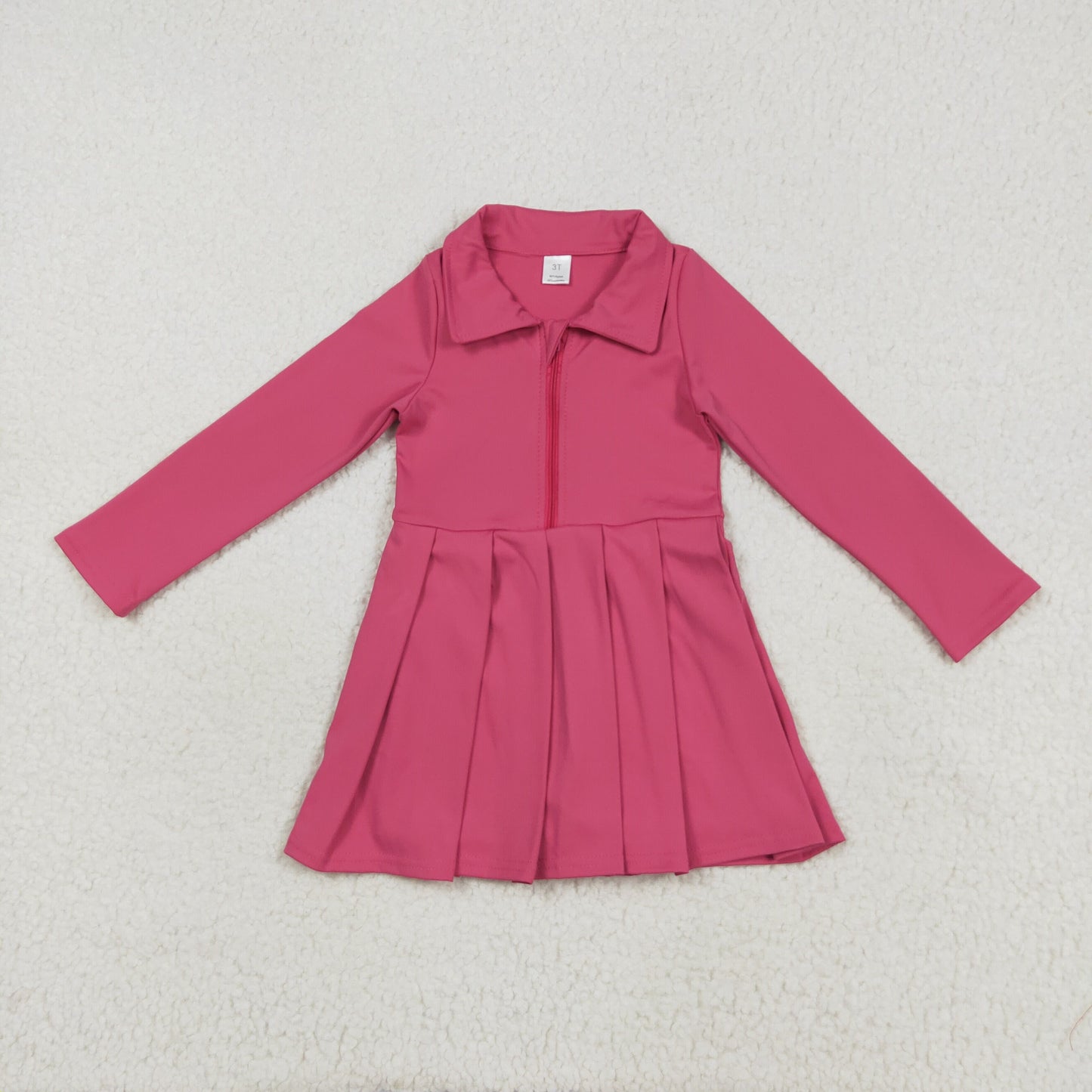8 Colors Girls Long Sleeve Zipper Knee Length Yoga Dress Sisters Wear