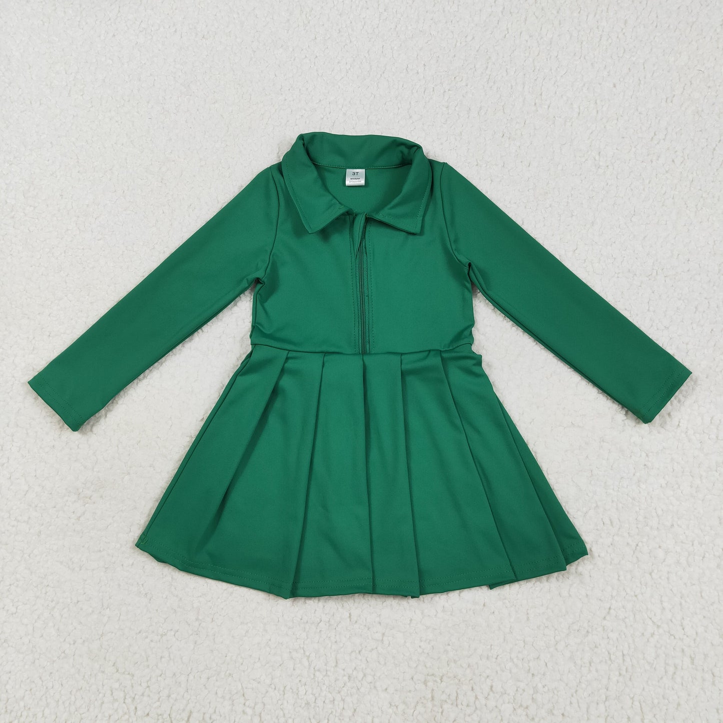 8 Colors Girls Long Sleeve Zipper Knee Length Yoga Dress Sisters Wear