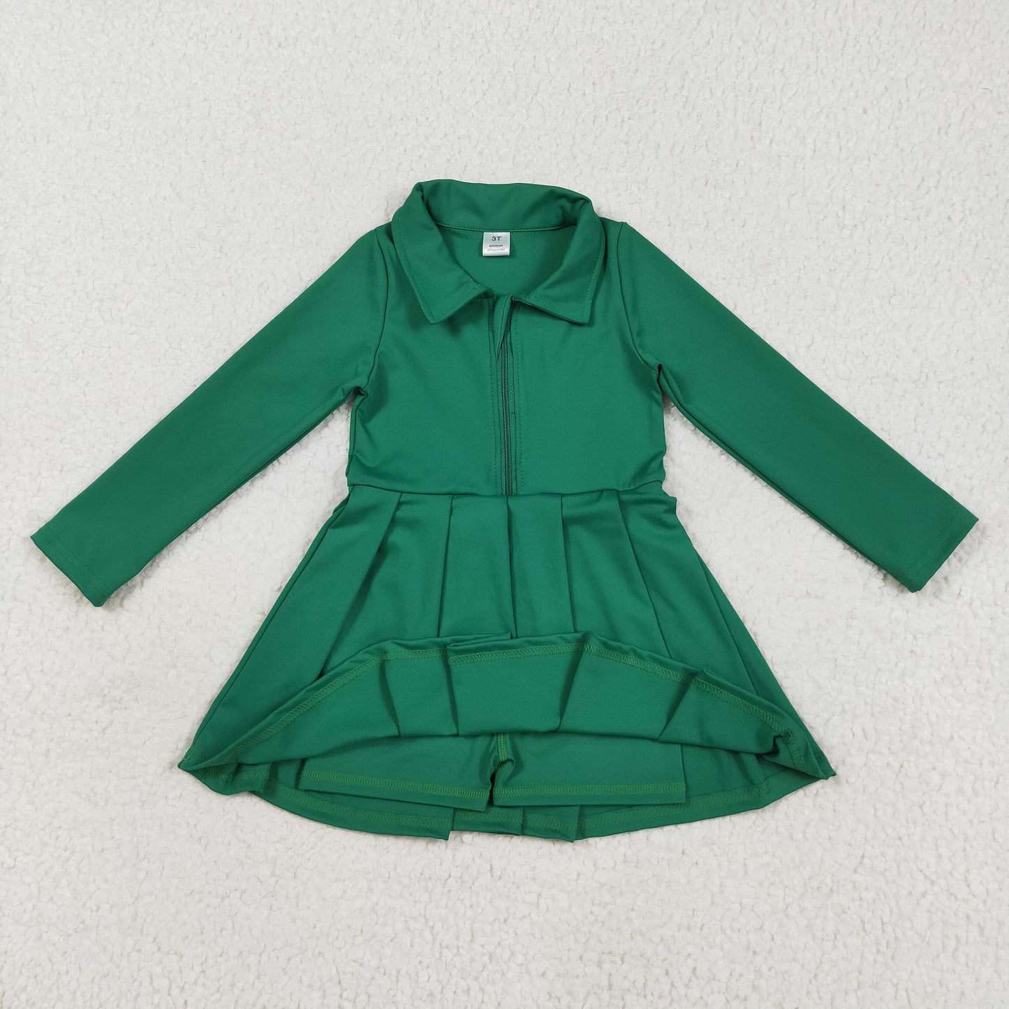 8 Colors Girls Long Sleeve Zipper Knee Length Yoga Dress Sisters Wear