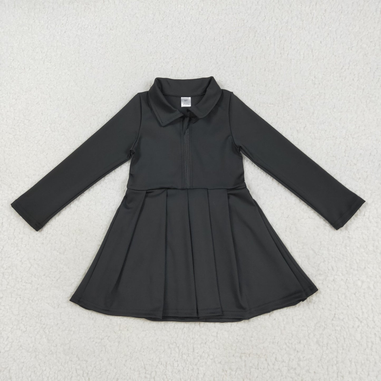 8 Colors Girls Long Sleeve Zipper Knee Length Yoga Dress Sisters Wear