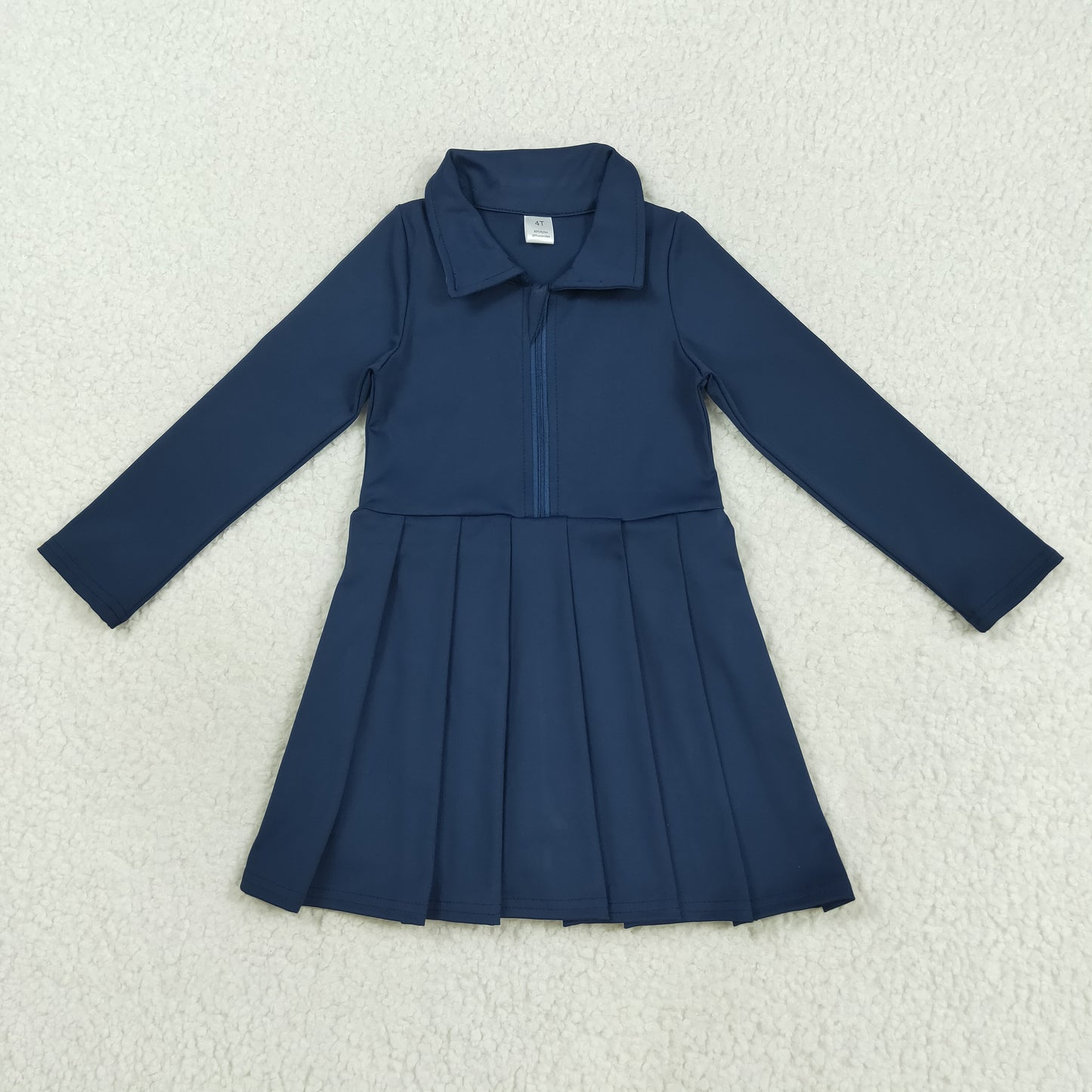 8 Colors Girls Long Sleeve Zipper Knee Length Yoga Dress Sisters Wear