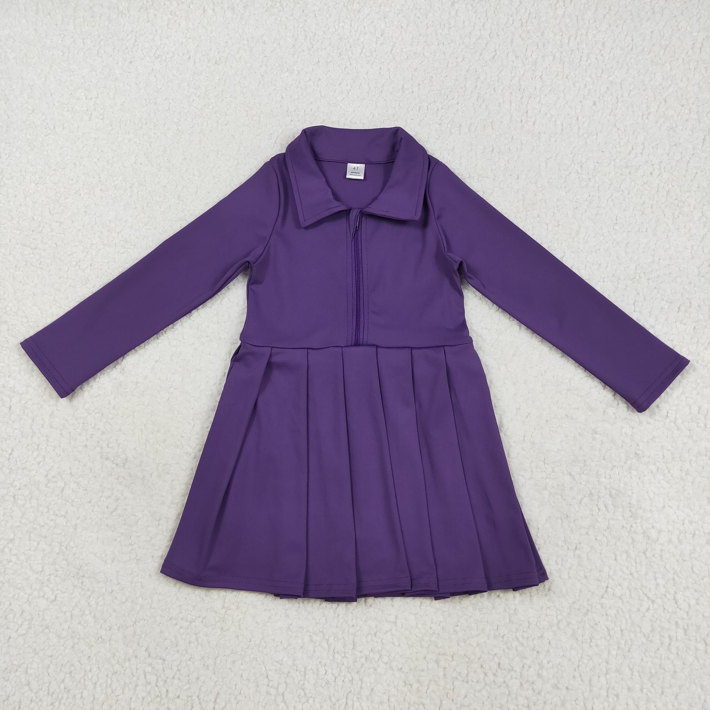 8 Colors Girls Long Sleeve Zipper Knee Length Yoga Dress Sisters Wear