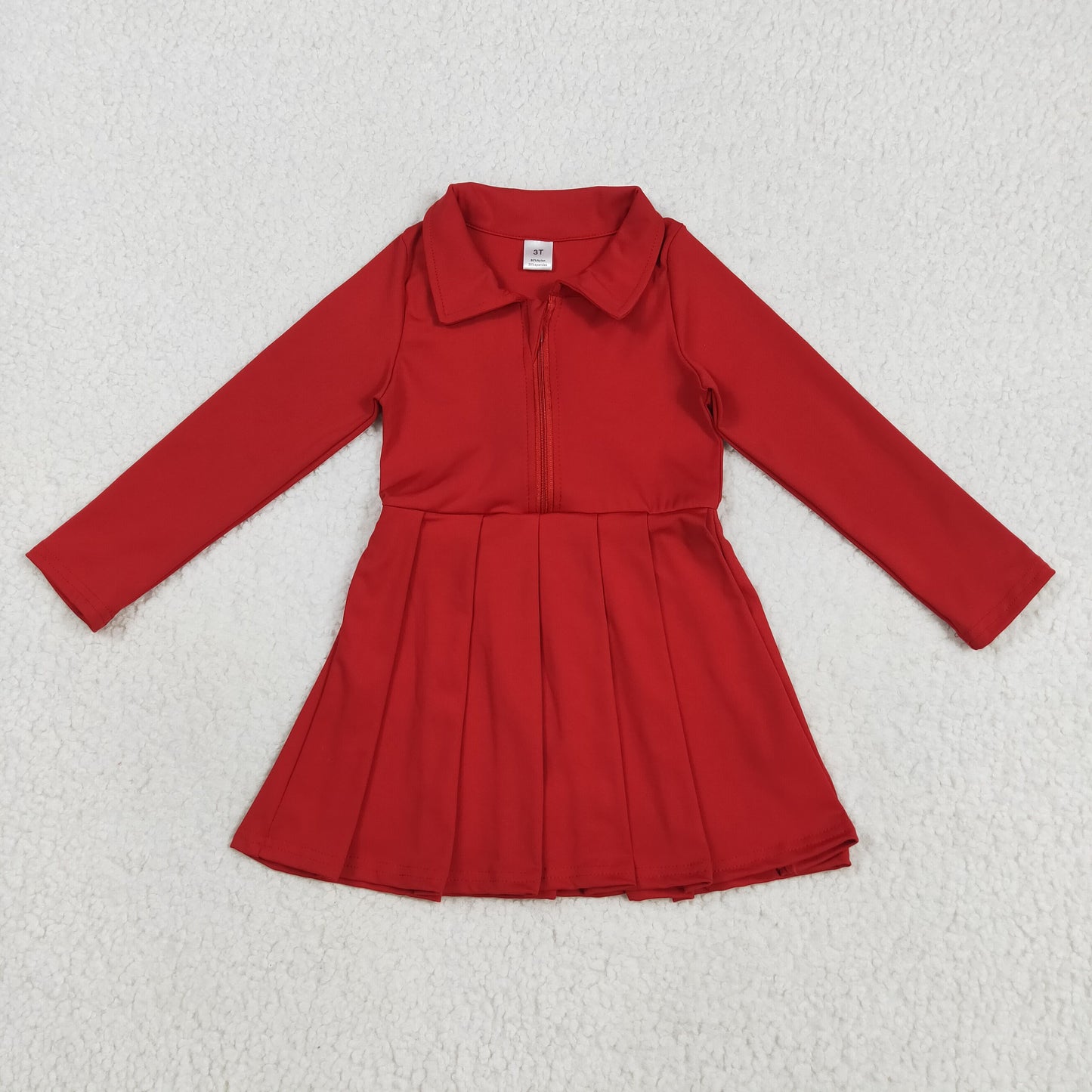8 Colors Girls Long Sleeve Zipper Knee Length Yoga Dress Sisters Wear