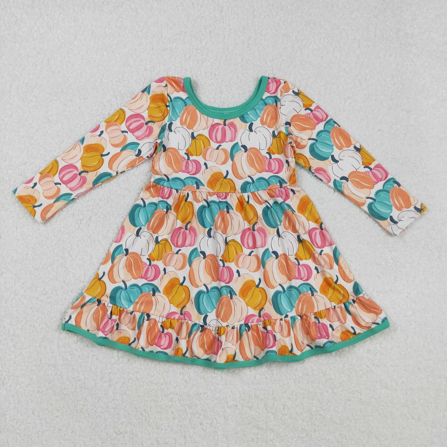 Colorful Pumpkin Girls Fall Clothes Sisters Matching Wear