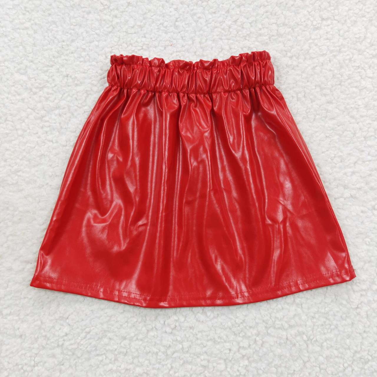 4 Colors Girls Leather Knee Length Skirts