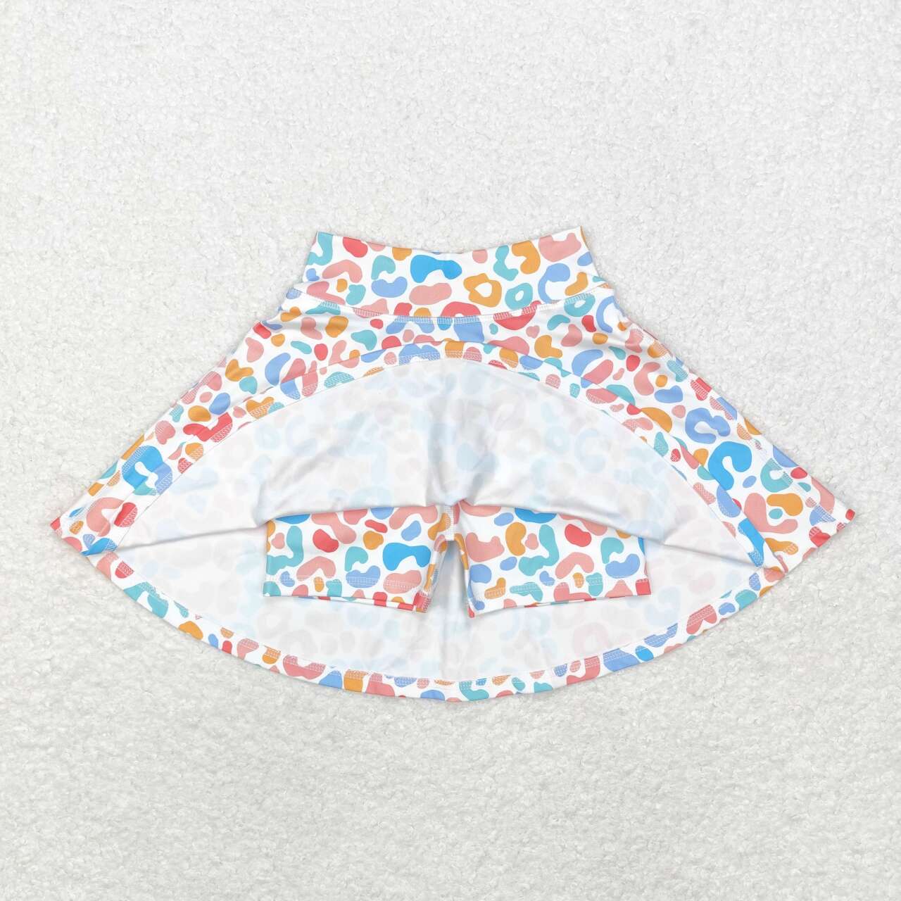 Athletic Top Colorful Leopard Skirts With Shorts Sisters Matching Clothes Set