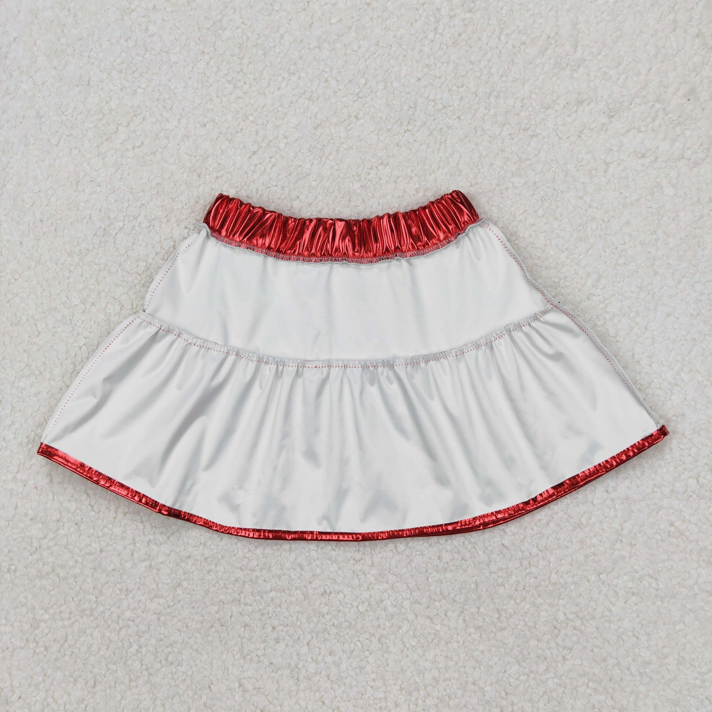 GLK0041 Red Pleather Elastic Girls Summer Bottom Skirts