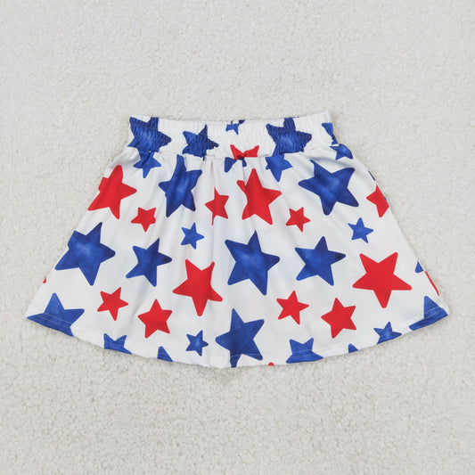 GLK0055  Stars Print Girls 4th of July Bottom Skirts Shorts