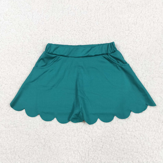 GLK0077 Green Color Girls Summer Bottom Yoga Shorts Skirts