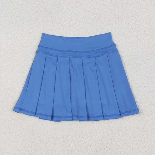 GLK0084 Blue Ruffle Girls Summer Bottom Yoga Skirts Shorts