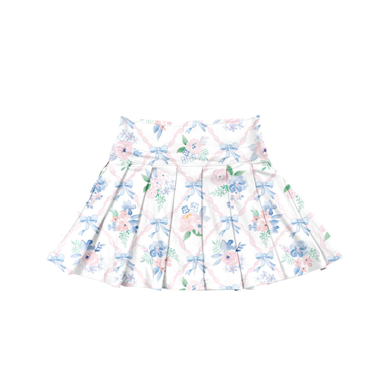 (Pre-order)GLK0113 Flowers Bows Girls Summer Bottom Yoga Skirts