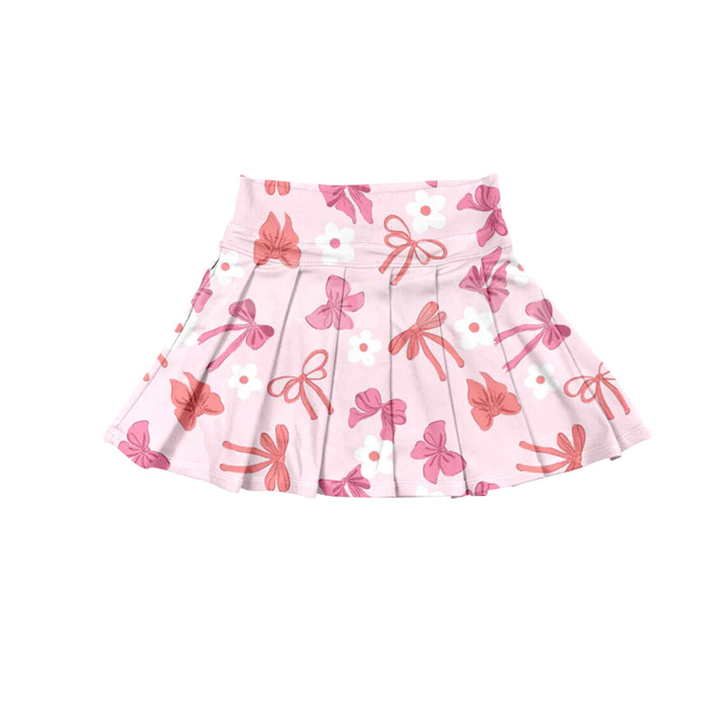 (Pre-order)GLK0120 Pink Bows Girls Summer Bottom Yoga Skirts