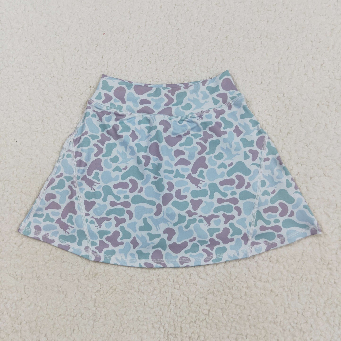 GLK0128 Blue Purple Camo Girls Summer Bottom Yoga Skirts