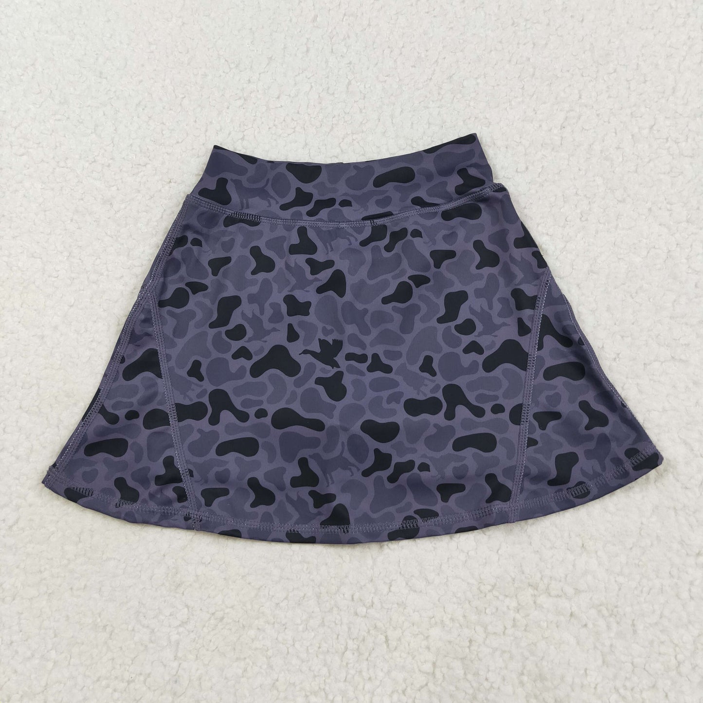 GLK0130 Black Camo Girls Summer Bottom Yoga Skirts