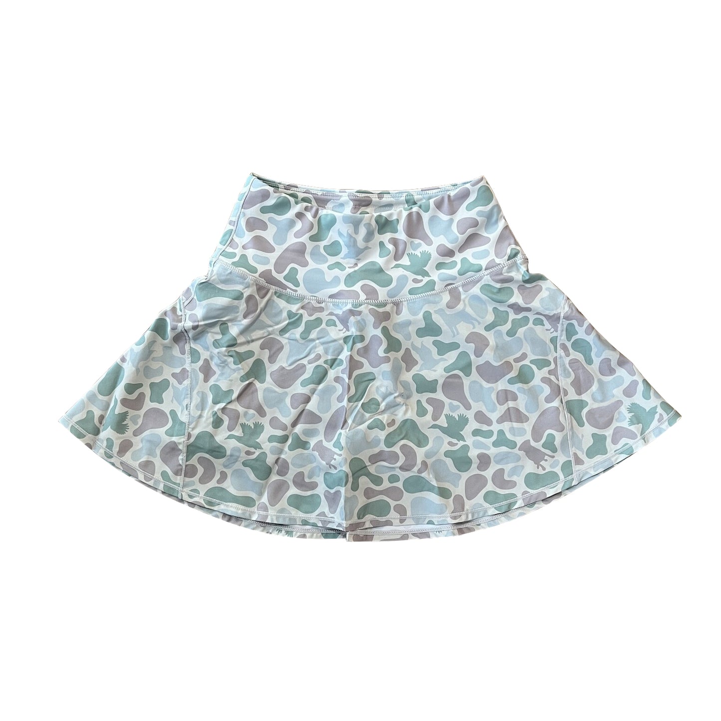 (Pre-order)GLK0132 Adult Grey Green Camo Print Woman Summer Bottom Yoga Skirts