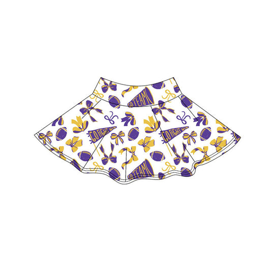 (Pre-order)GLK0147 Go Team Bows Cheer Purple Girls Summer Bottom Yoga Skirts