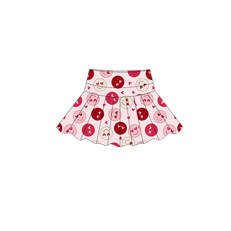 (Pre-order)GLK0153 Smiling Heart Print Girls Valentine's Day Bottom Yoga Skirts