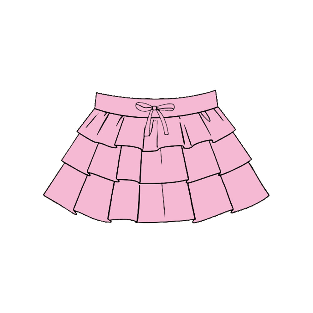 (Pre-order)GLK0199 Pink Color Girls Summer Bottom Yoga Skirts