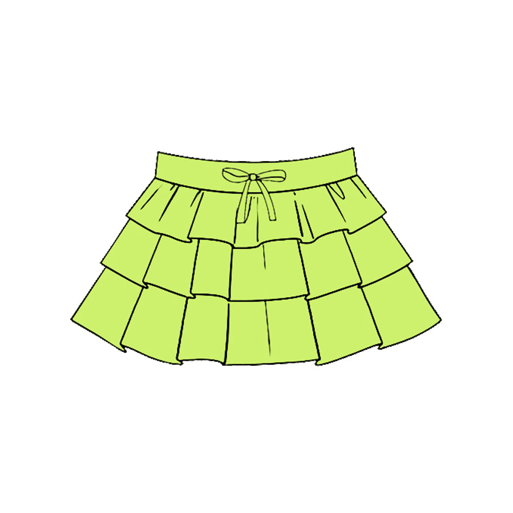 (Pre-order)GLK0201 Green Color Girls Summer Bottom Yoga Skirts