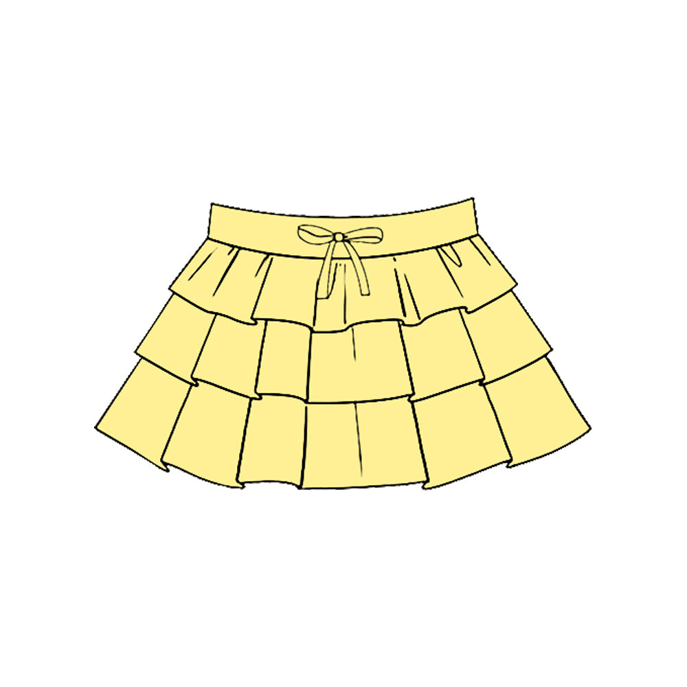 (Pre-order)GLK0207 Yellow Color Girls Summer Bottom Yoga Skirts
