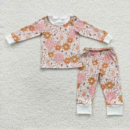 GLP0572 Girls pink flowers pajamas
