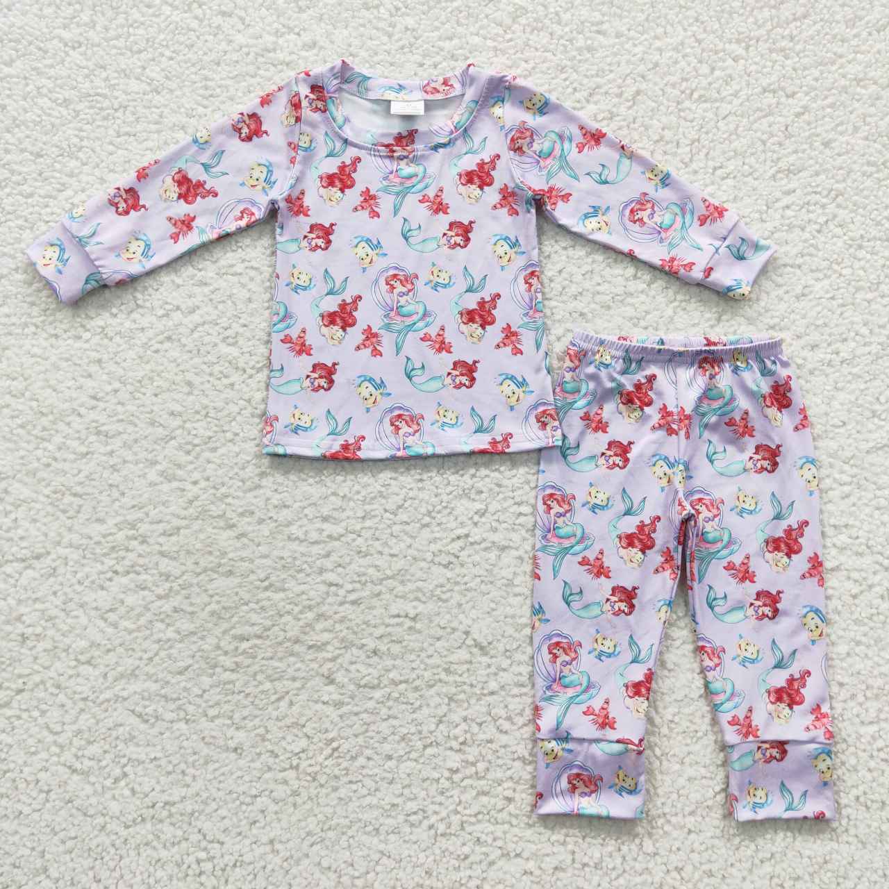 GLP0573 Girls cartoon mermaid princess print pajamas