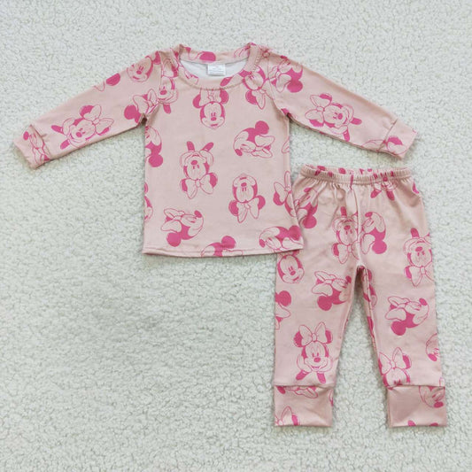 (Promotion)GLP0586 Pink cartoon mouse girls pajamas