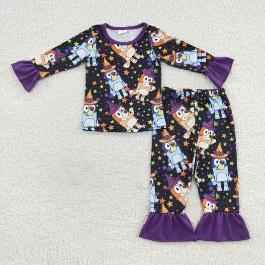 GLP0660 Cartoon dog Halloween design baby girls pajamas