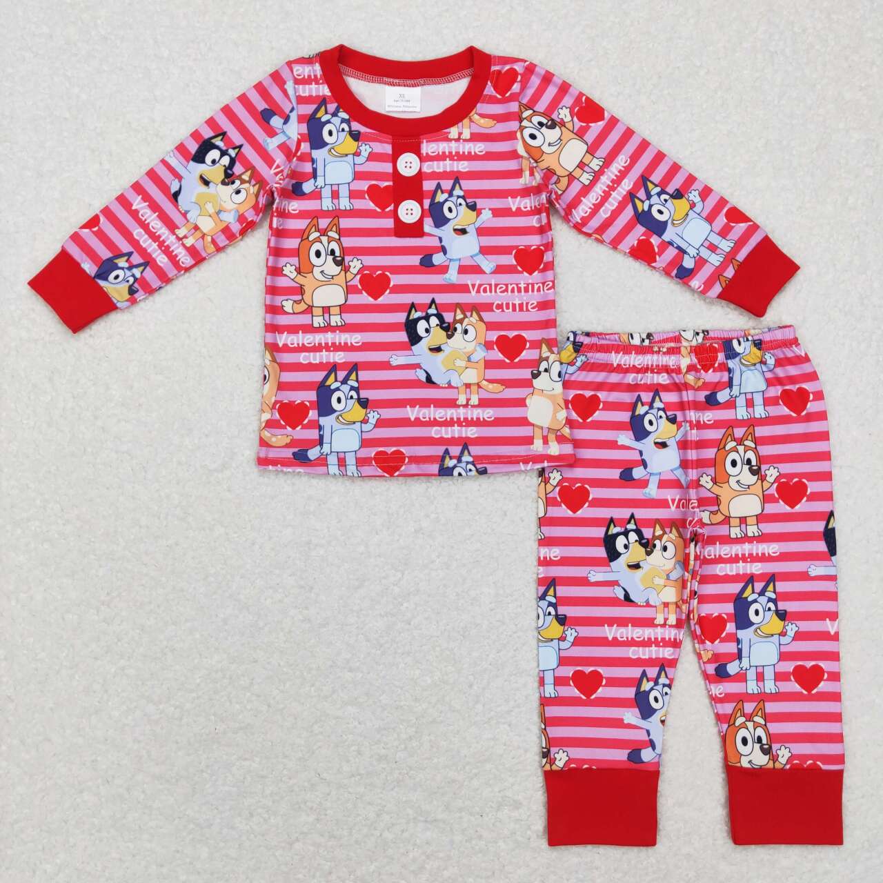 GLP0912 Cartonn Dog Heart Boys Valentine's Day Pajamas Clothes Set