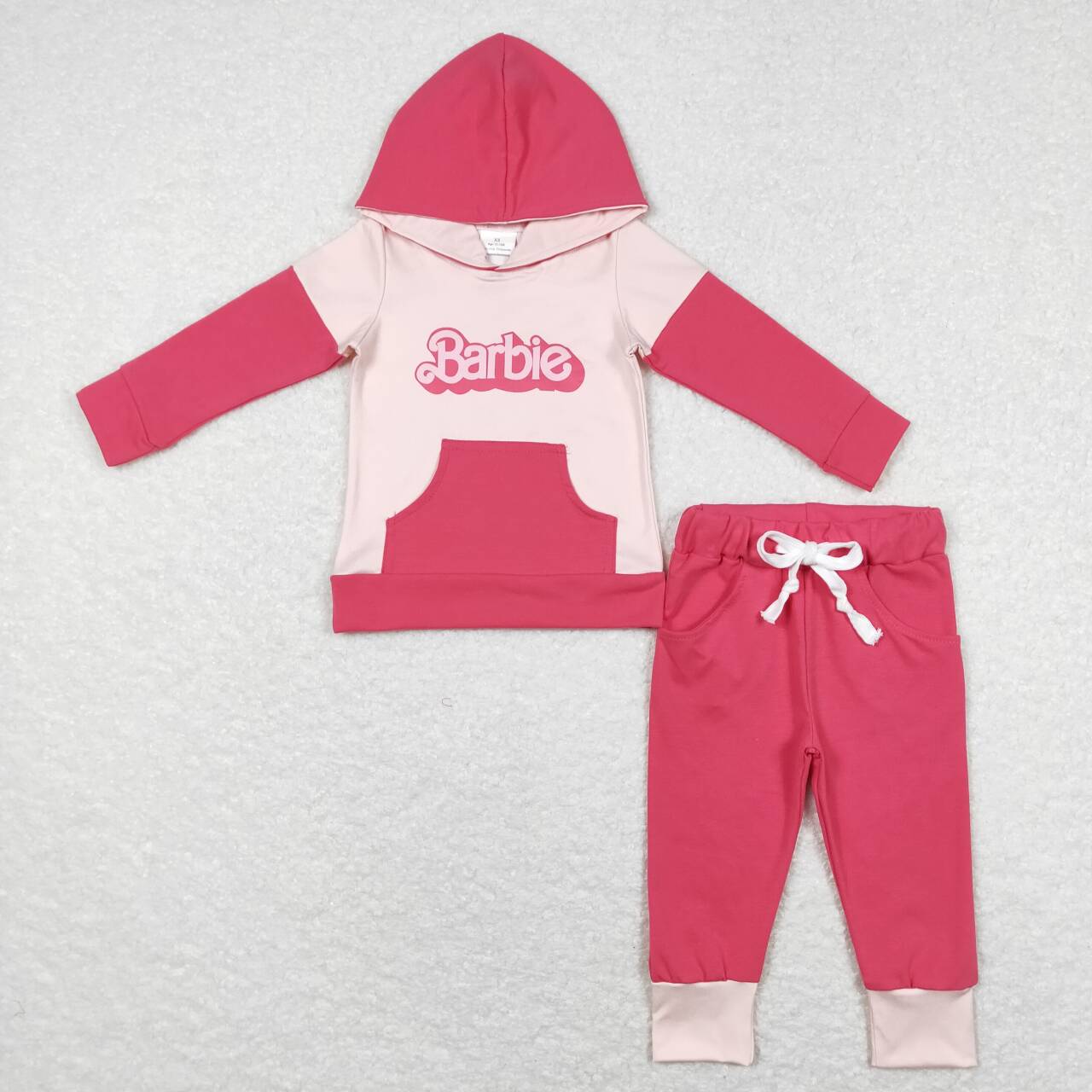 GLP1021 Pink BA Print Hoodie Top Girls Clothes Set