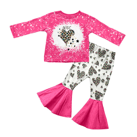 (Pre-order)GLP1102 Love Leopard Print Girls Valentine's Clothes Set